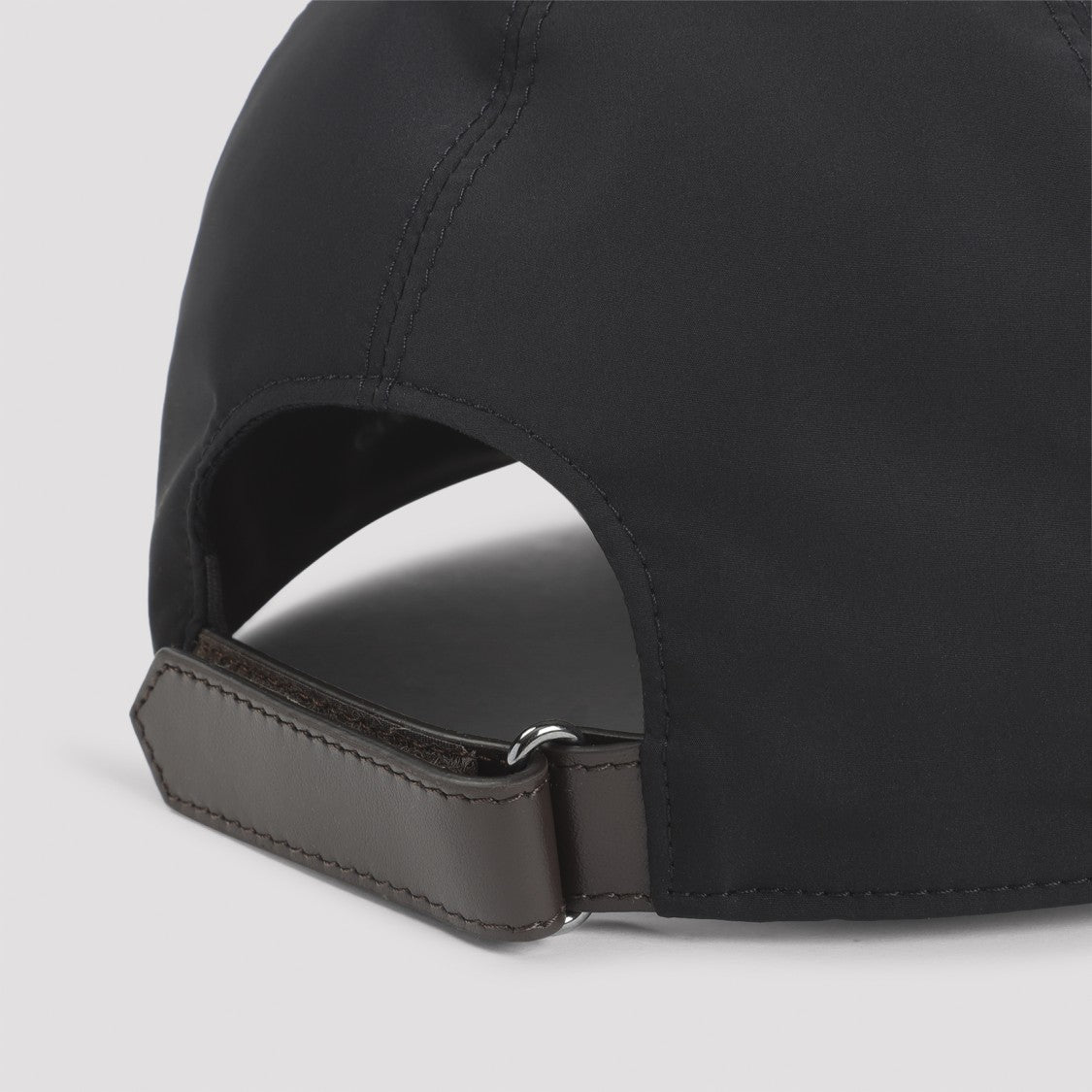 Canali Minimalist Black Cap With Curved Brim