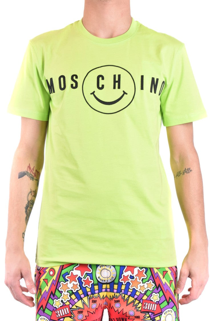 Moschino Multicolor Graphic T-Shirt With Smiley Detail