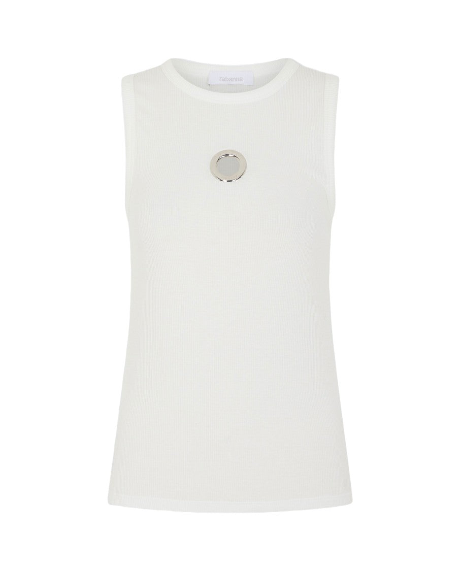 Rabanne Sleeveless Top With Metallic Logo