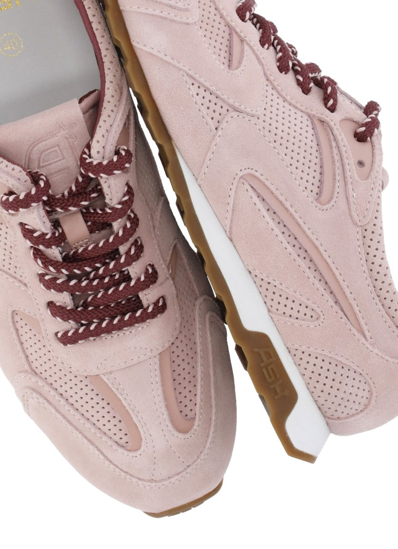 Ash Pink Kasar Perforated Suede Sneakers