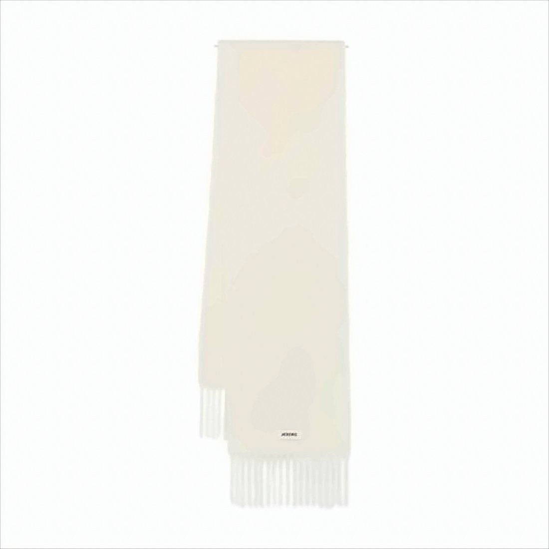 Jacquemus Fringed Off-White Scarf In Plush Blend