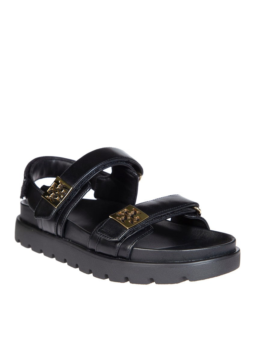 Tory Burch Black Mellow Sport Leather Sandals
