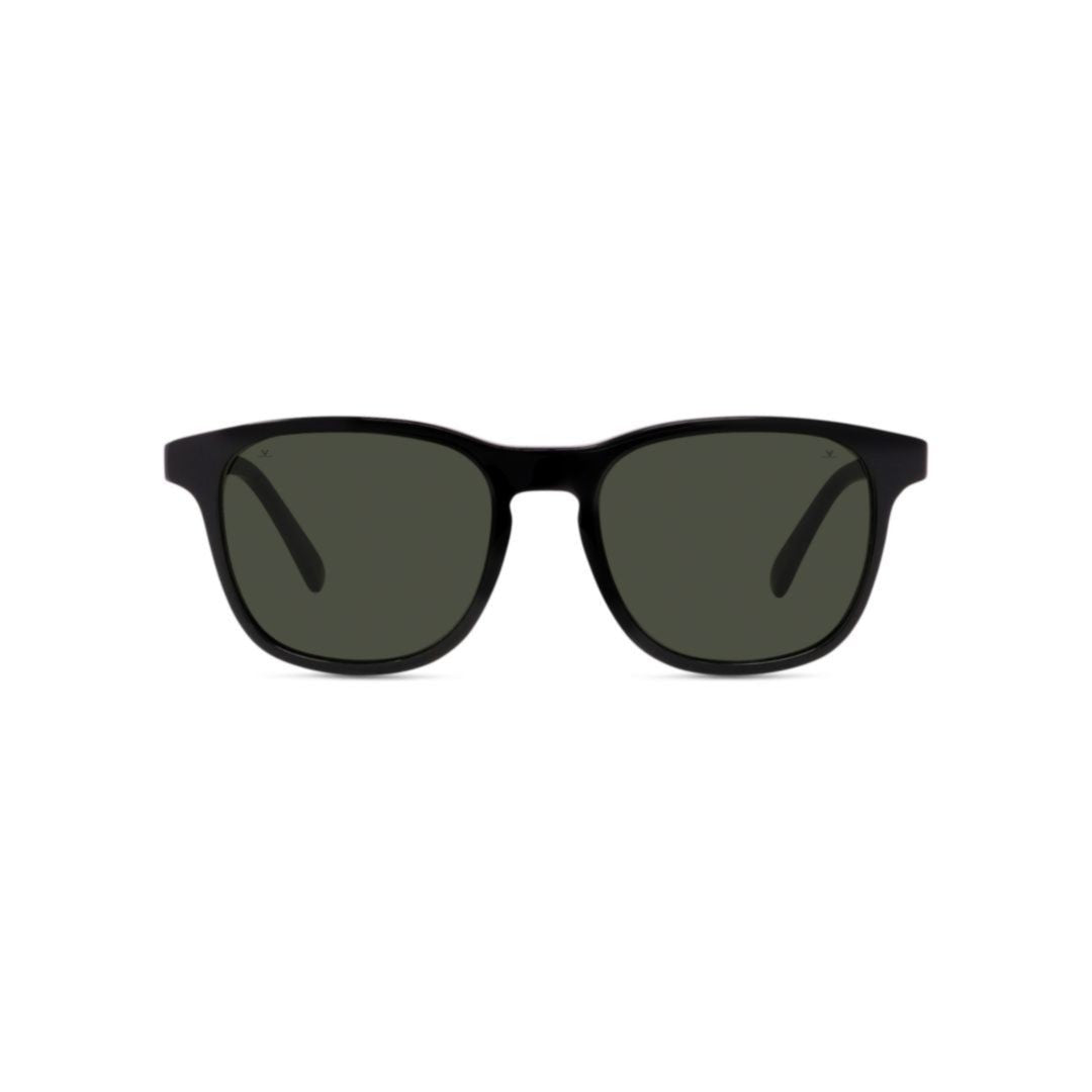 Vuarnet Vu40012i Matte Black Rectangular Sunglasses With Dark Green Lenses