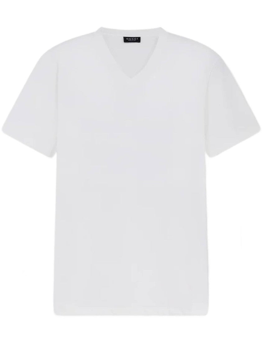 Gucci White Tshirt V-Neck T-Shirt