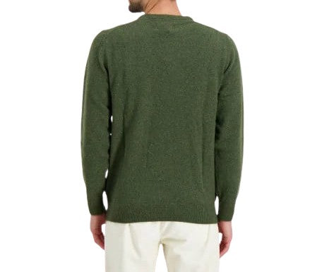 Barbour Green Sweater With Ribbed Cuffs And Hem