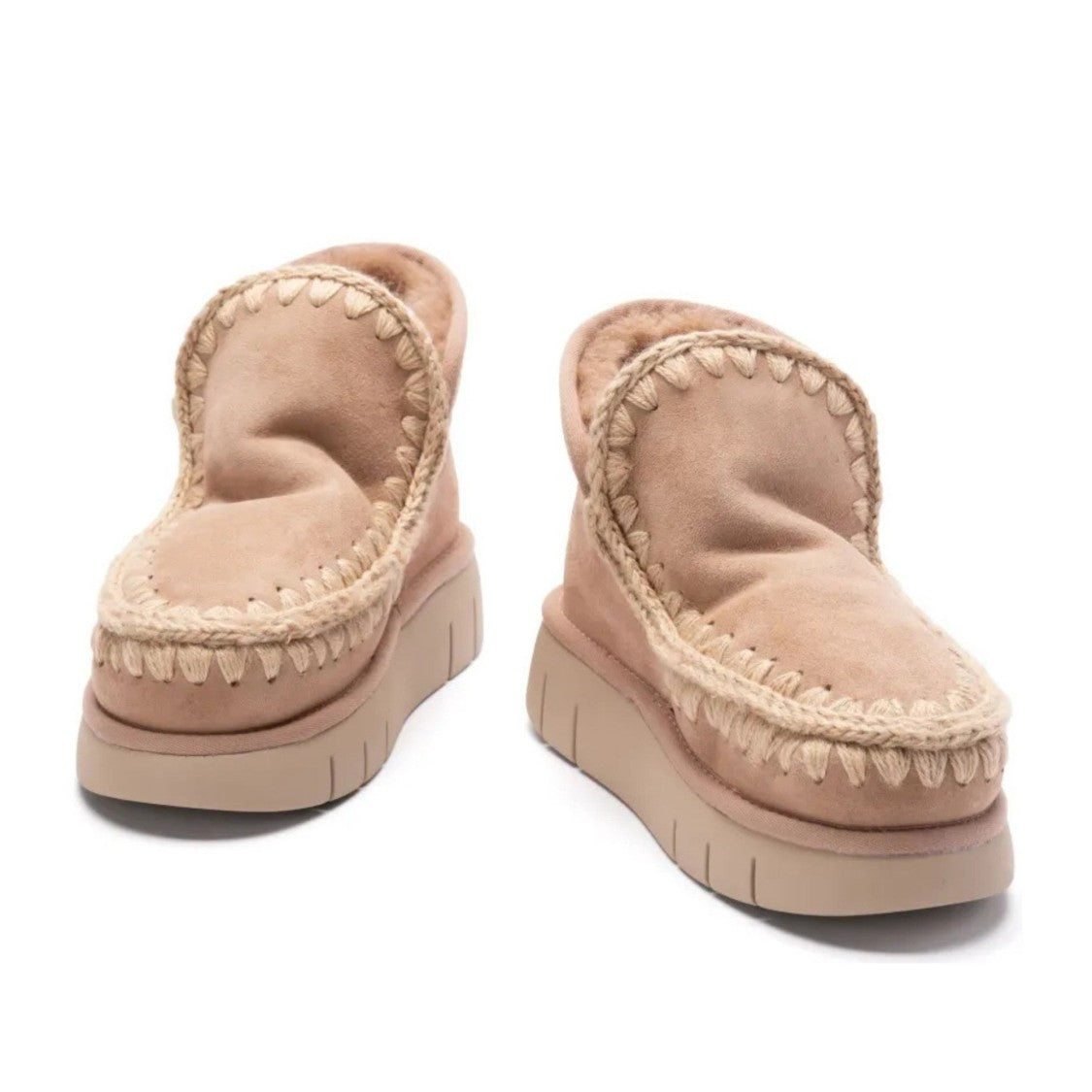 Mou Brown Eskimo Bounce Sheepskin Whipstitch Boots