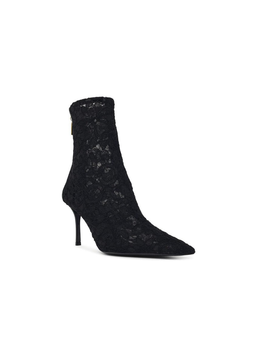 Dolce & Gabbana 'Lollo' Black Lace Ankle Boots