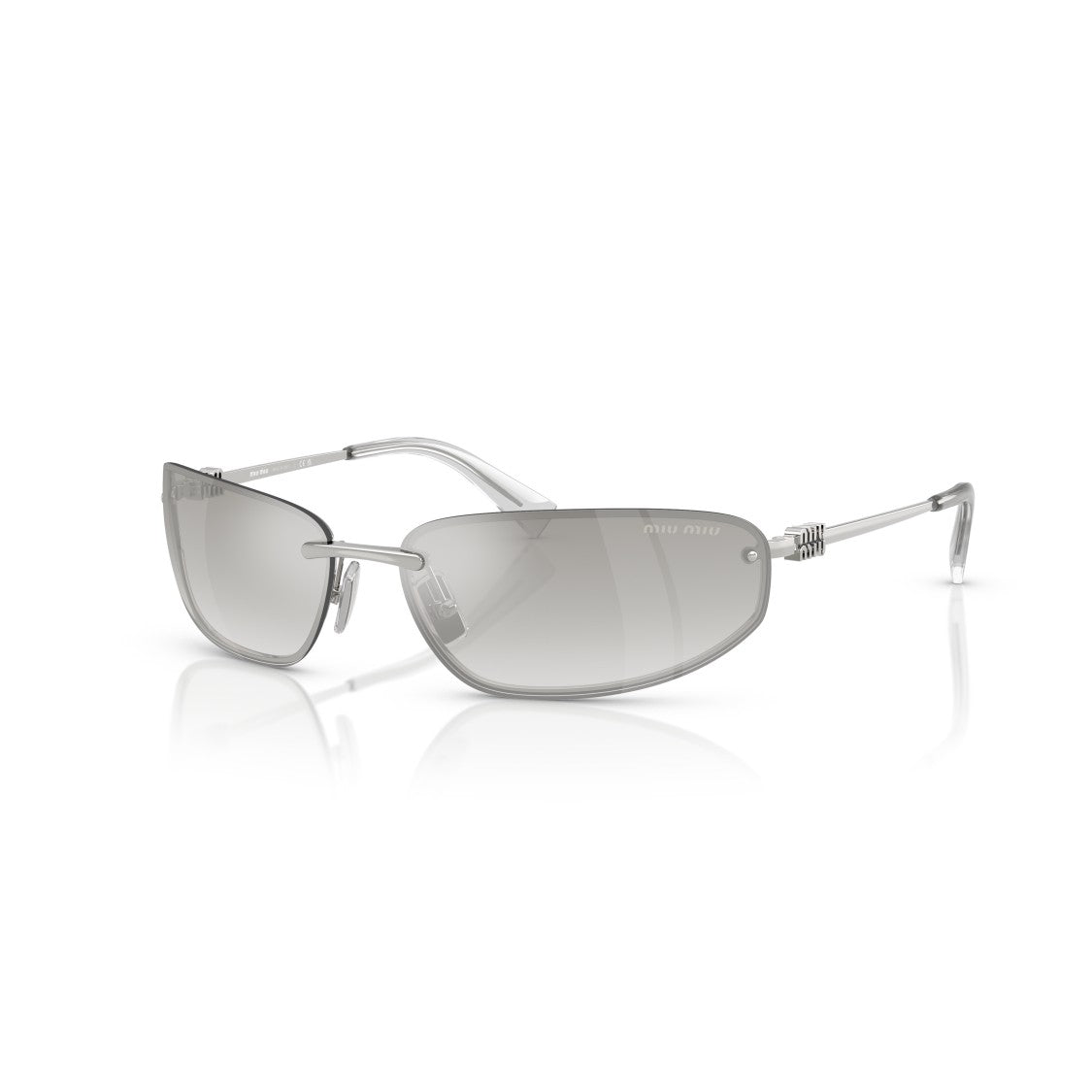 Miu Miu Minimalist Metal Frame Sunglasses With Gradient Lenses