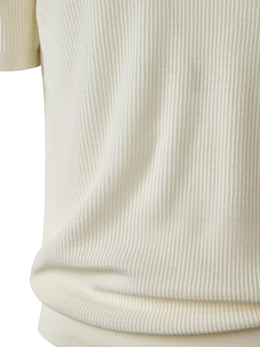 Roberto Collina Textured Ribbed Polo Shirt