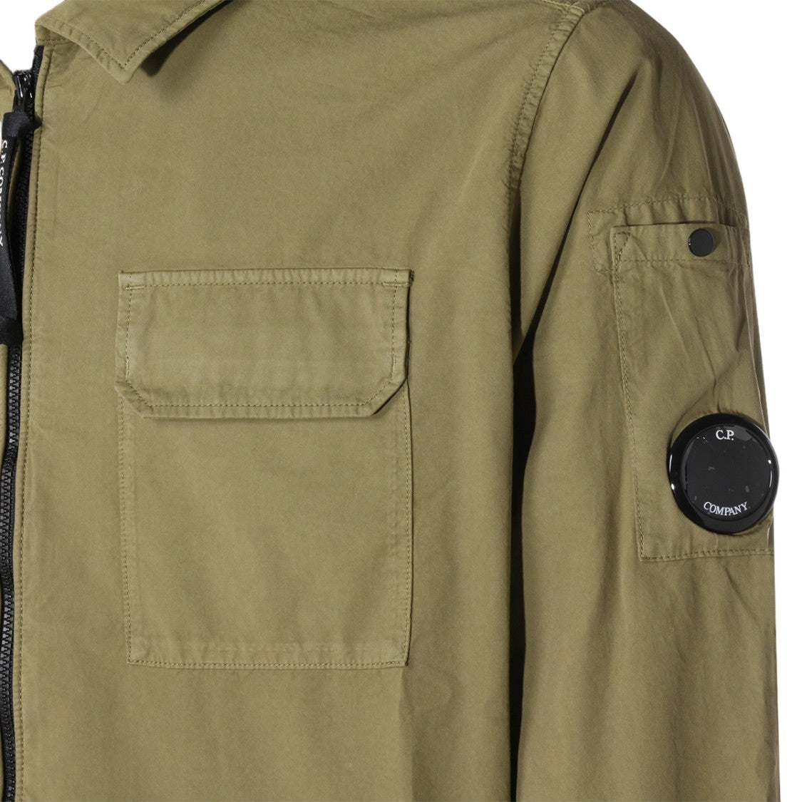 C.P. Company Zip-Up Front Casual Shirt With Logo Patch
