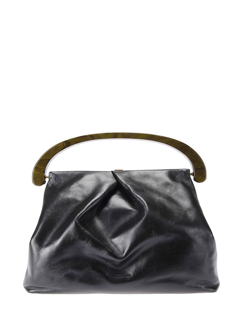Dries Van Noten Crumpled Design Top Handle Handbag