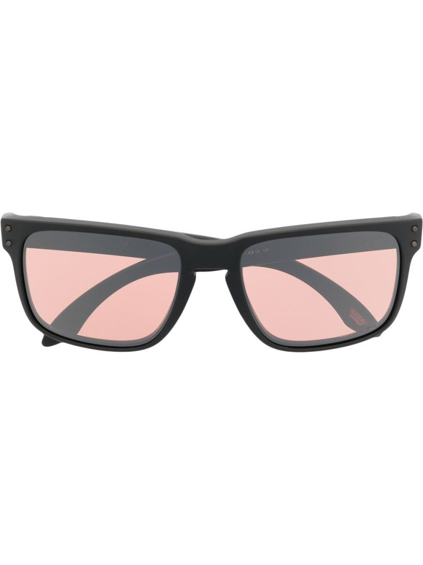 Oakley Square Frame Holbrook Sunglasses With Pink Tinted Lenses
