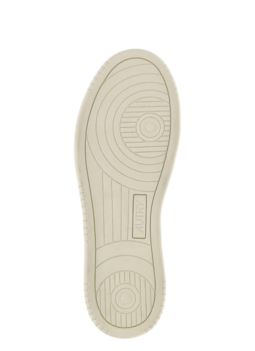 Autry White Leather Fabric Insert Sneakers