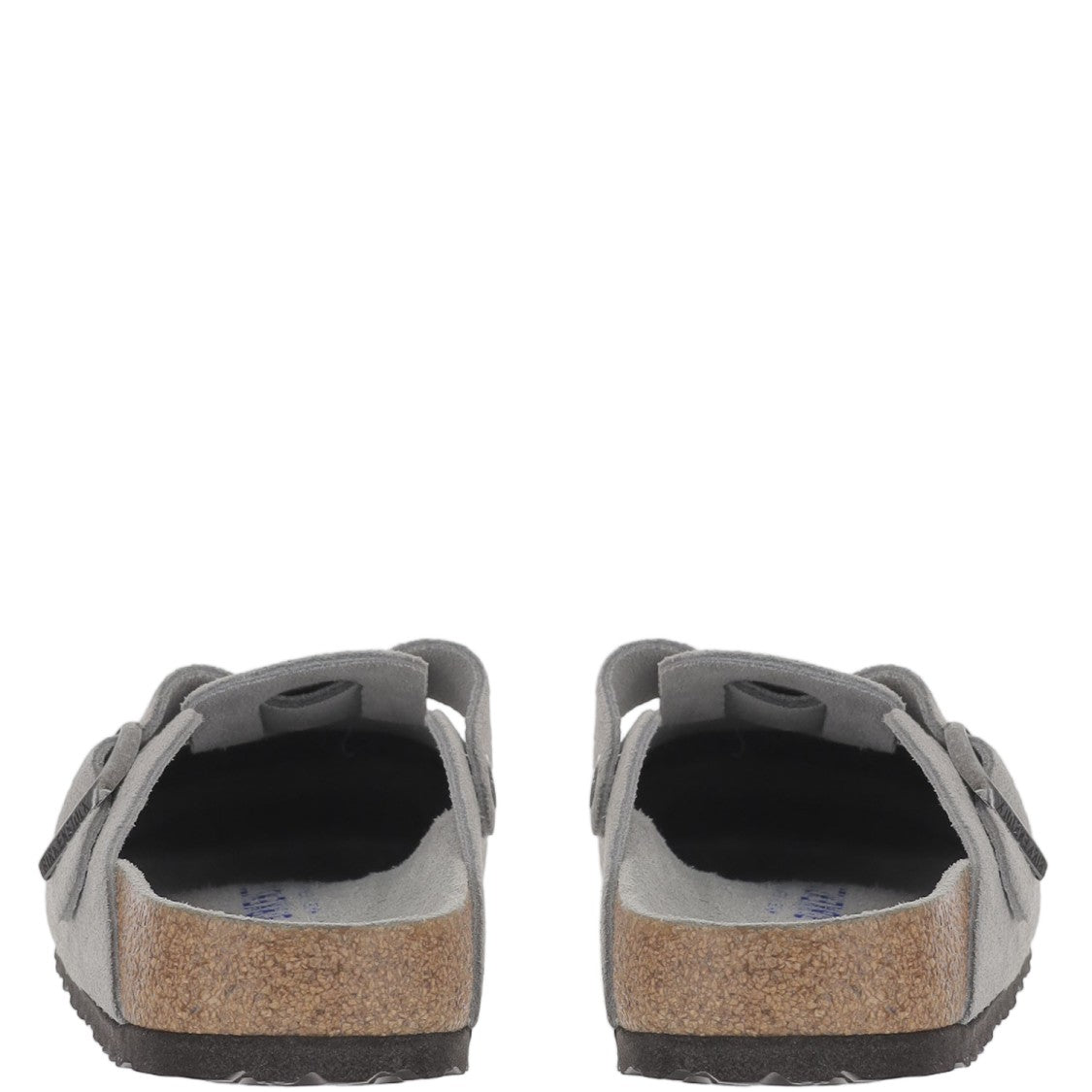 Birkenstock Suede Gray Clogs With Adjustable Metal Buckle