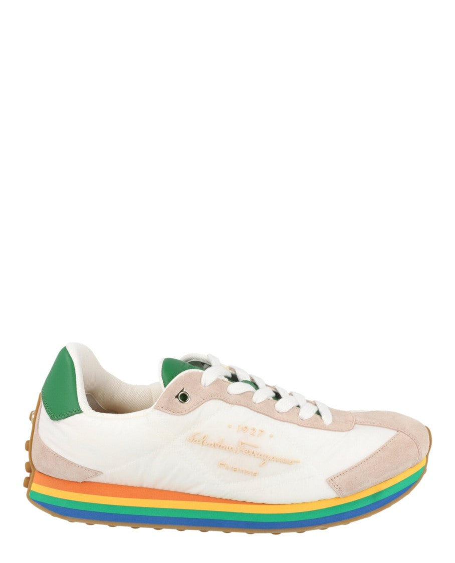 Ferragamo Iggy Mixed Media Sneakers