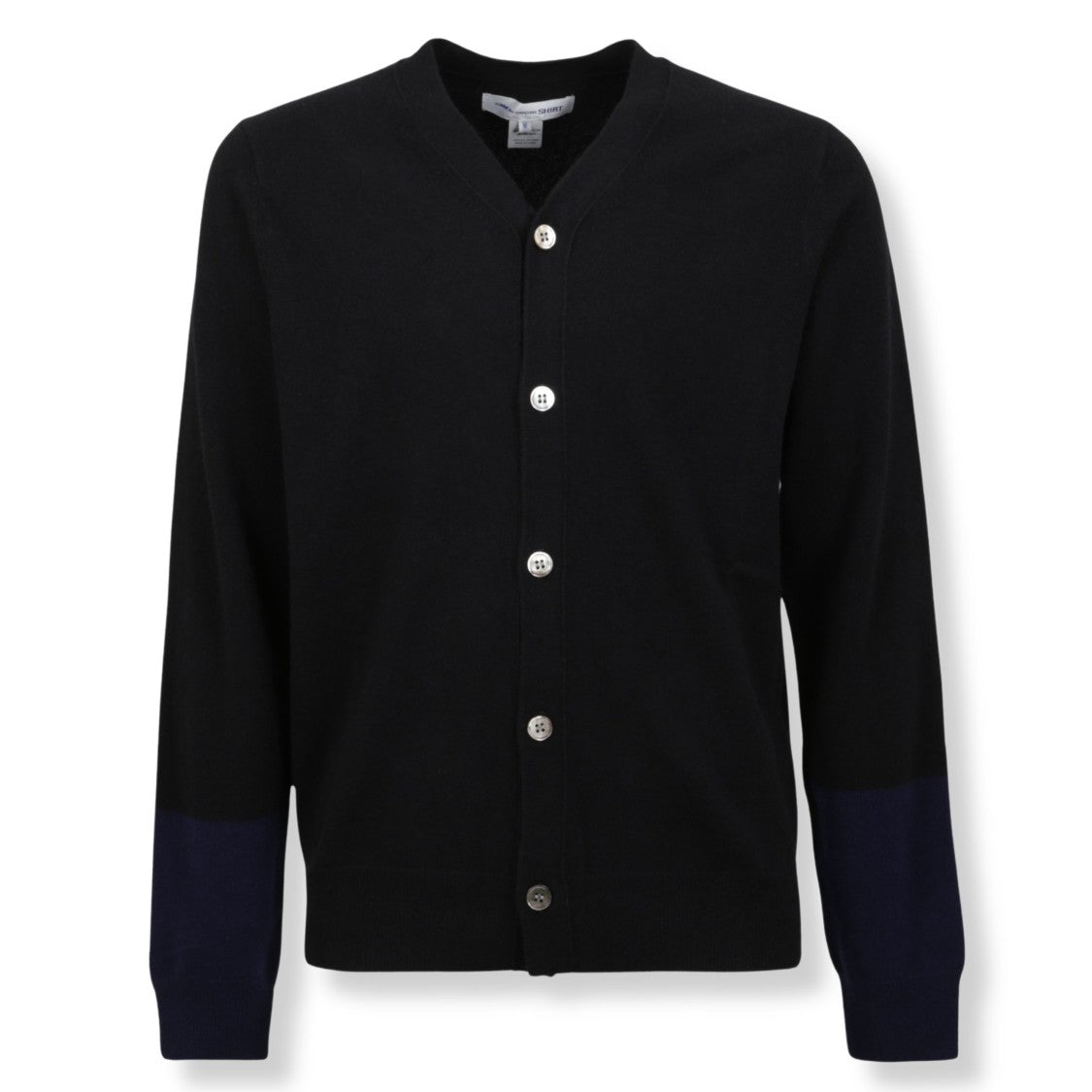 Comme Des Garçons Bicolor Slim-Fit Cardigan With V-Neckline