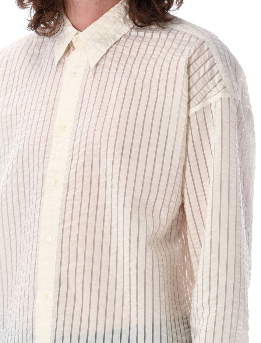 Sunflower Lightweight Semi-Sheer Shirt With Striped Pattern