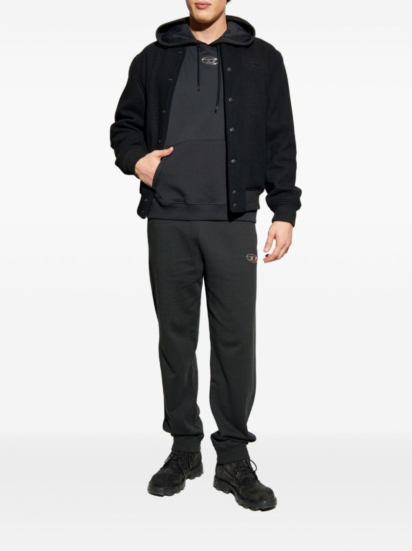 Diesel Black Logo Detail Pouch Pocket Hoodies