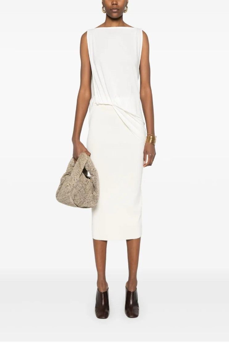 Max Mara Mid-Calf Viscose Blend Skirt With Design