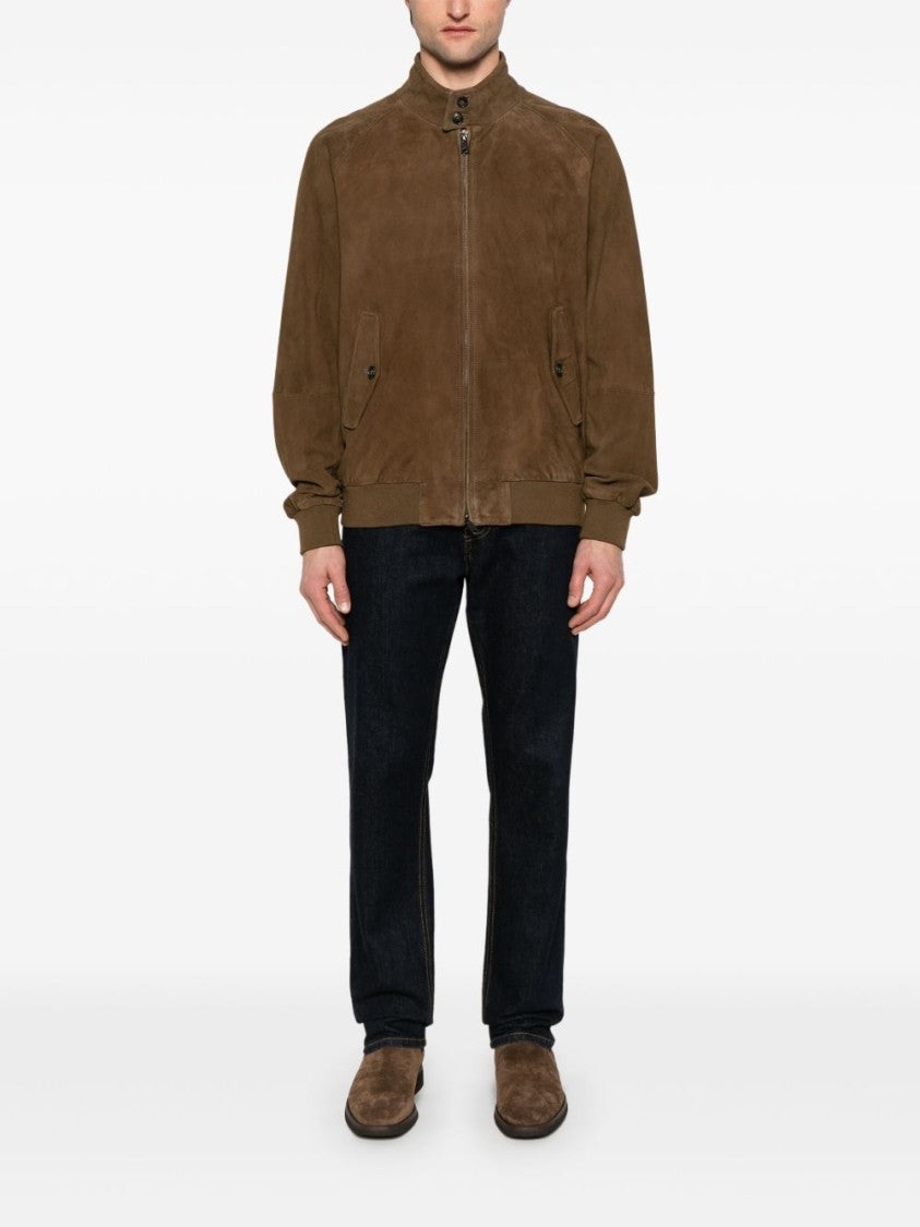 Baracuta Olive Brown Suede G9 Bomber Jacket
