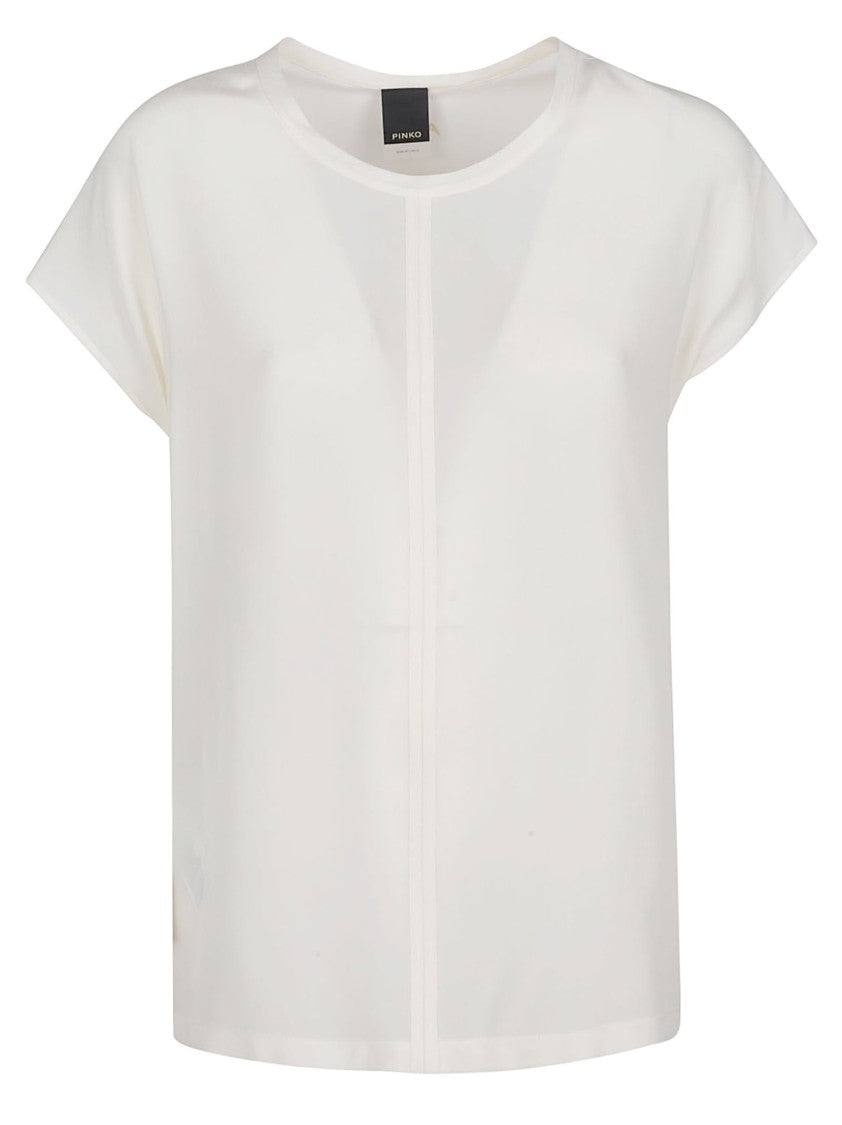 Pinko Blossom Smooth White Silk Blouse