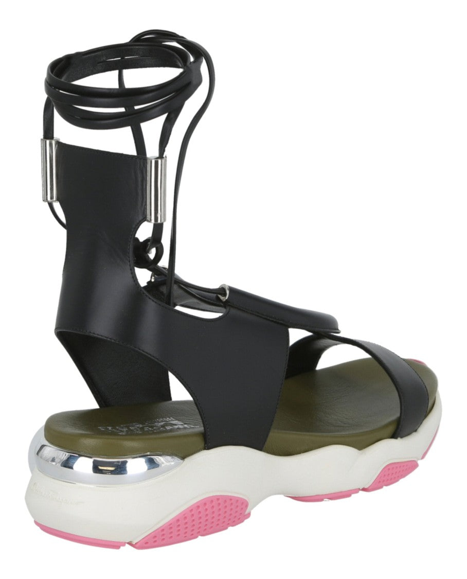 Ferragamo Lace-Up Flat Sandals