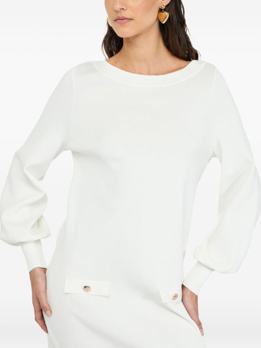 Liu Jo Relaxed Silhouette Dress With Voluminous Sleeves And Decorative Buttons