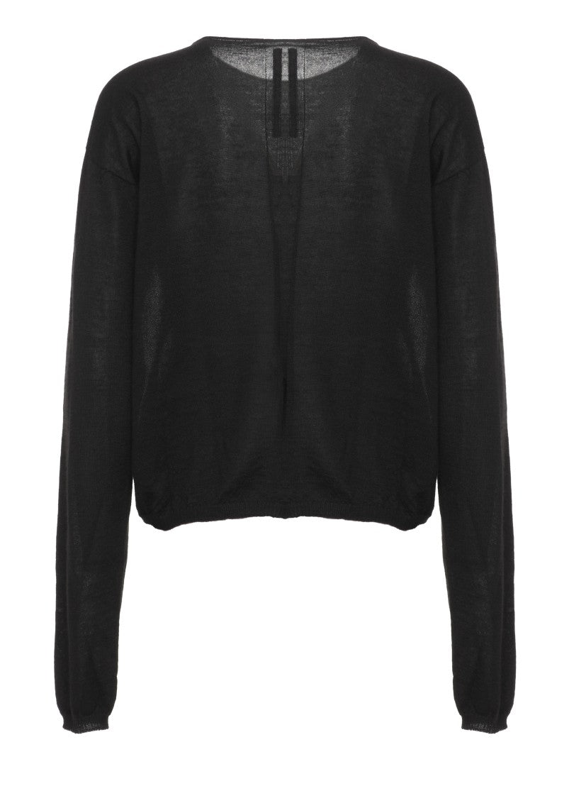 Rick Owens Cropped Cashmere Jersey With Ribbed Accents