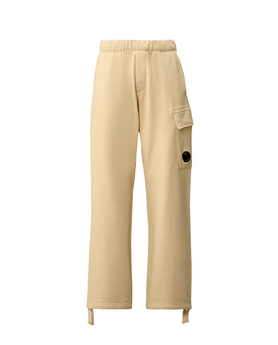 C.P. Company Diagonal Raised Fleece Cargo Sweatpants With Flap Pocket And Drawstring Detail