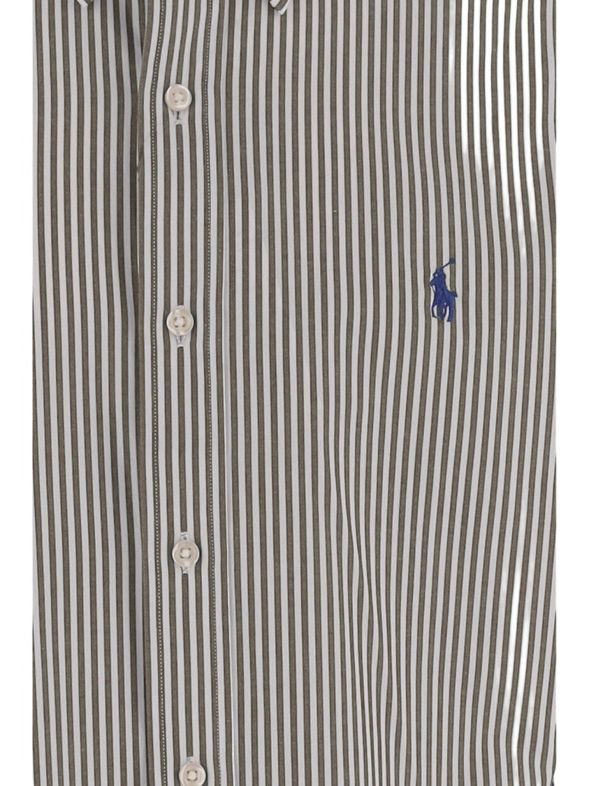 Polo Ralph Lauren Brown Striped Stretch Cotton Shirt