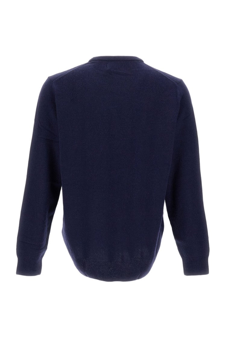 Polo Ralph Lauren Wool Crewneck Sweater With Embroidered Logo And Ribbed Finish
