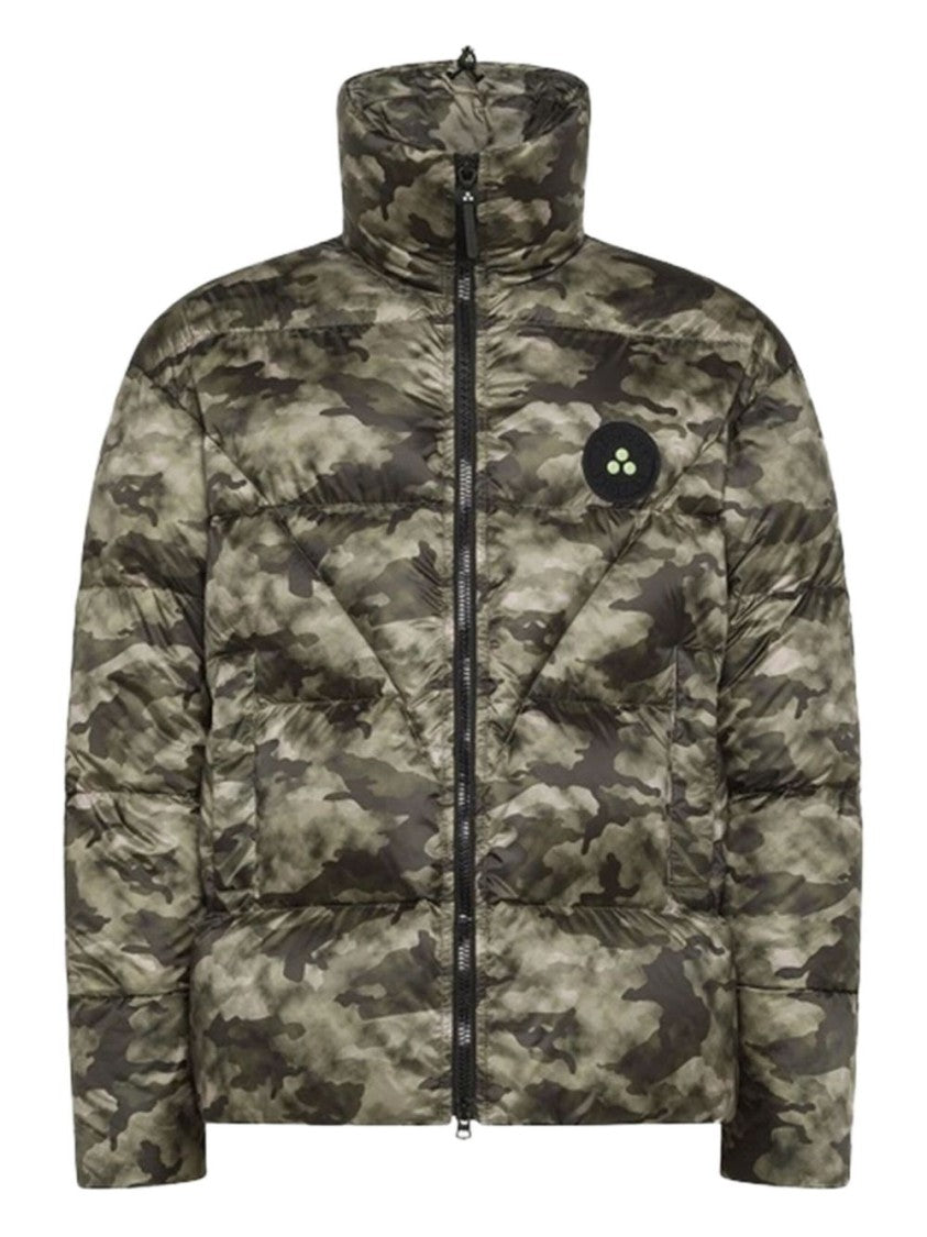Peuterey Camouflage Puffer Jacket With High Collar