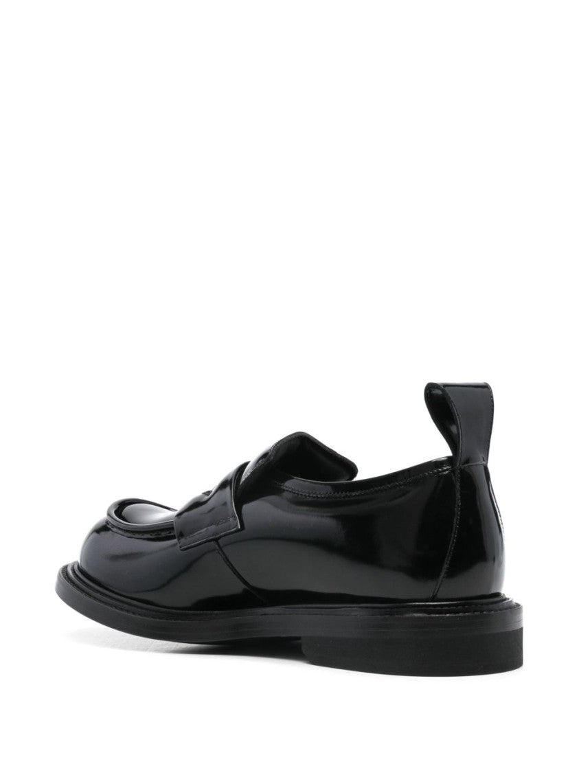 Moschino Glossy Black Flat Shoes