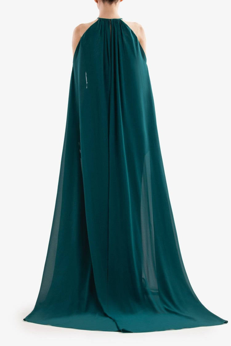 Saiid Kobeisy Pleated Dress With Cape