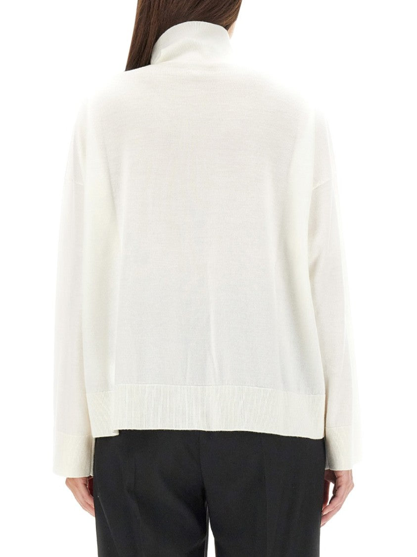 Bottega Veneta High Neck Turtleneck Sweater With Embroidered Detail