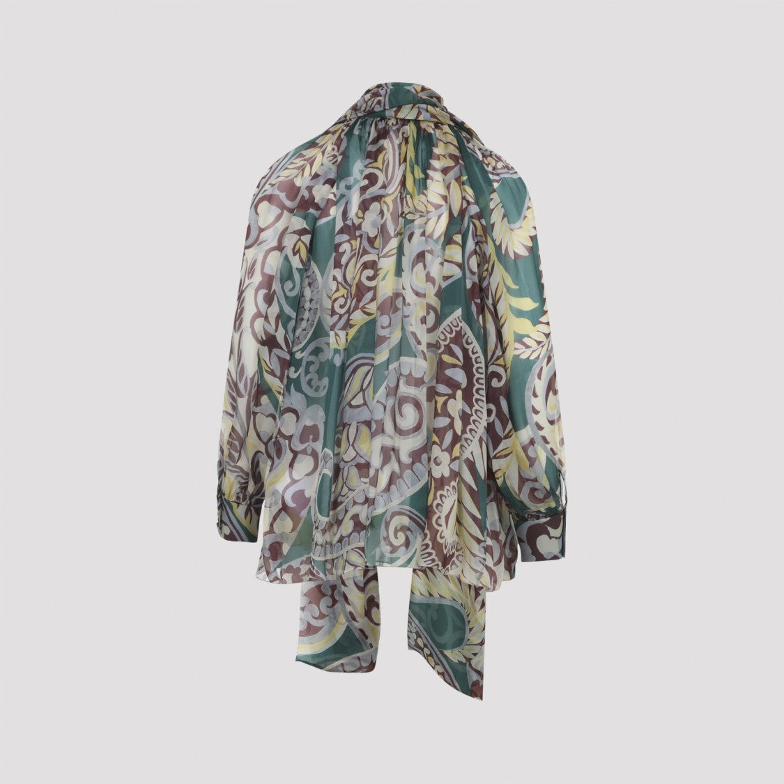 Etro Silk Blouse With Intricate Paisley Design And Scarf Detail