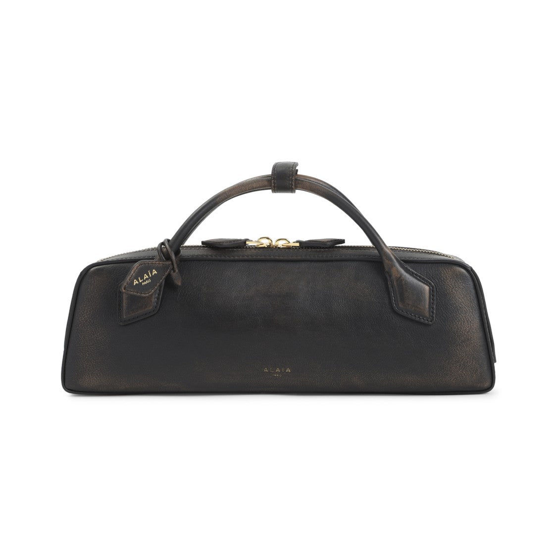 Alaïa Rectangular Black Calf Leather Clutch With Embossed Branding