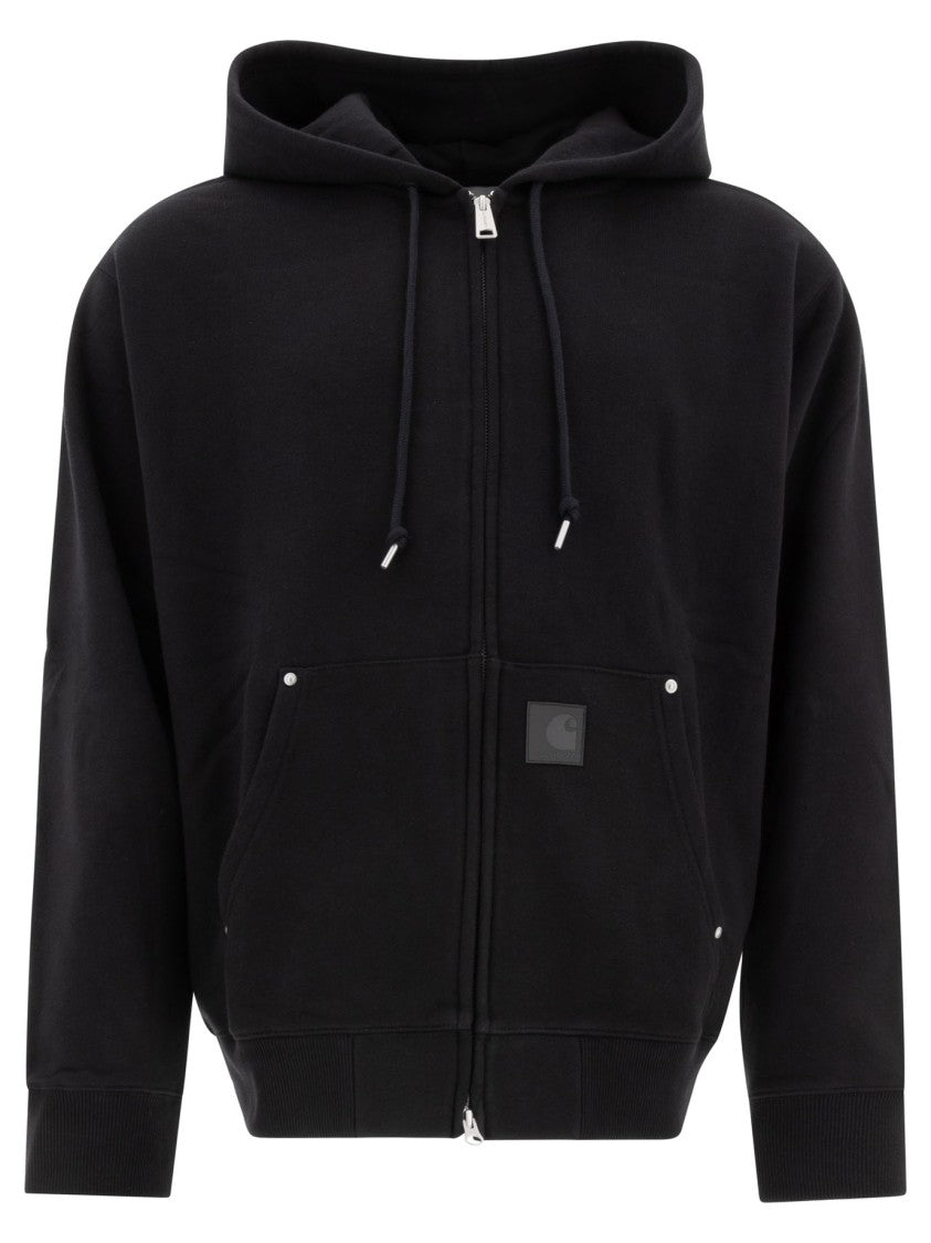 Carhartt Wip Versatile Black Zip-Up Hoodie With Drawstring