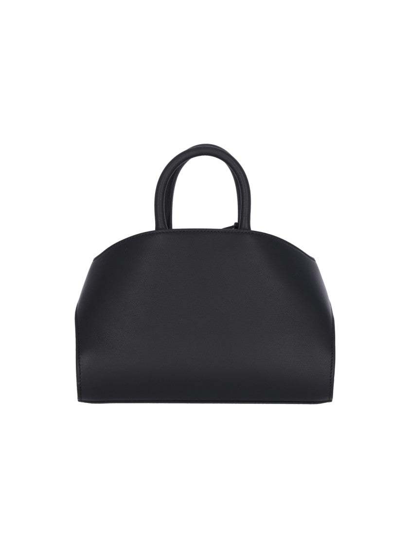 Ferragamo Black Hug Hammered Leather Mini Bag