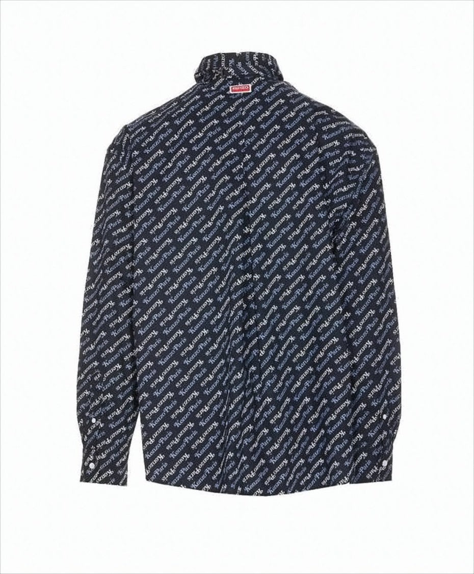 Kenzo Long-Sleeve Shirt With Diagonal Text Print