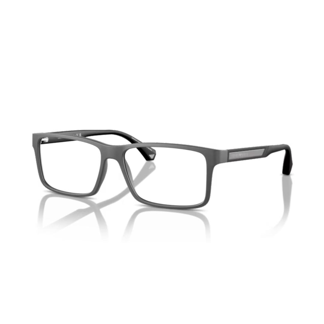 Emporio Armani 0Ea3038 Rectangular Matte Black Eyeglasses With Lightweight Frame