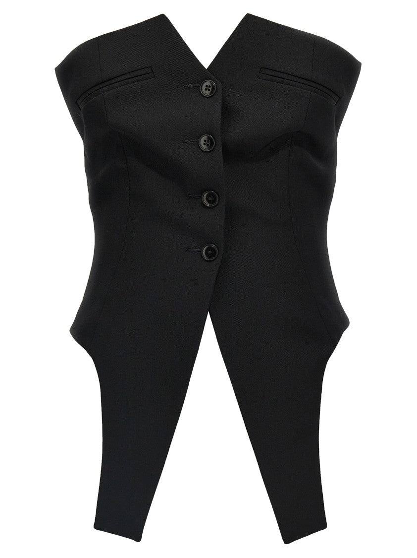 Alexander Wang Deconstructed Wool Vest With Tailored Bodice