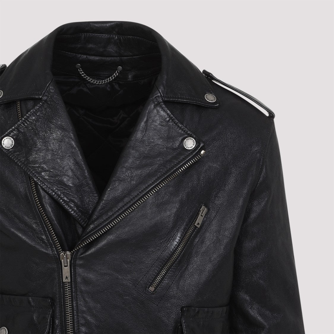 Golden Goose Black Ovine Leather Jacket