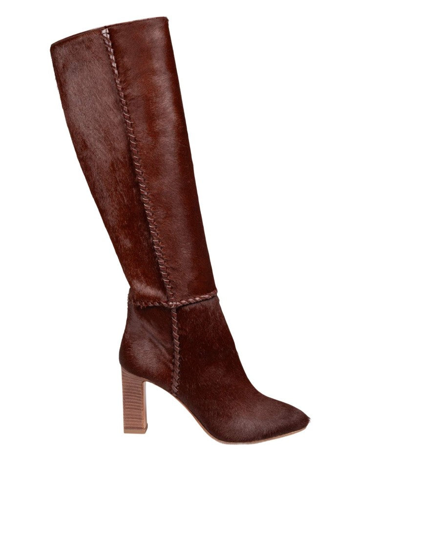 Aquazzura Brown Indy 85 Ponyskin Boots