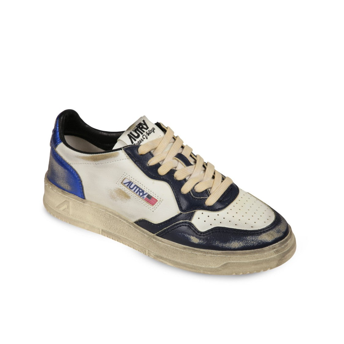 Autry Medalist Low Super Blue Leather Sneakers