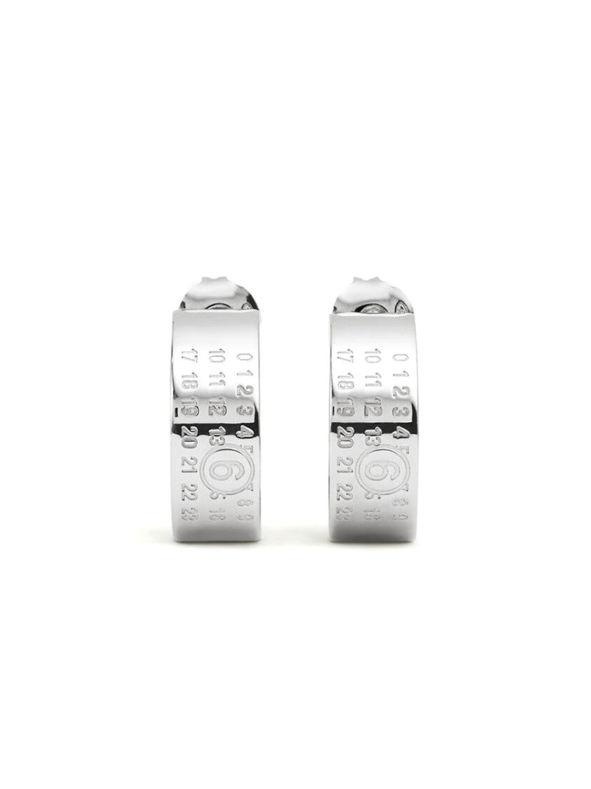 Mm6 By Maison Margiela Polished Brass Engraved Logo Hoop Earrings
