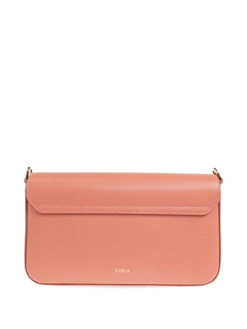 Furla Pink Iride Crossbody Coral Leather Bag
