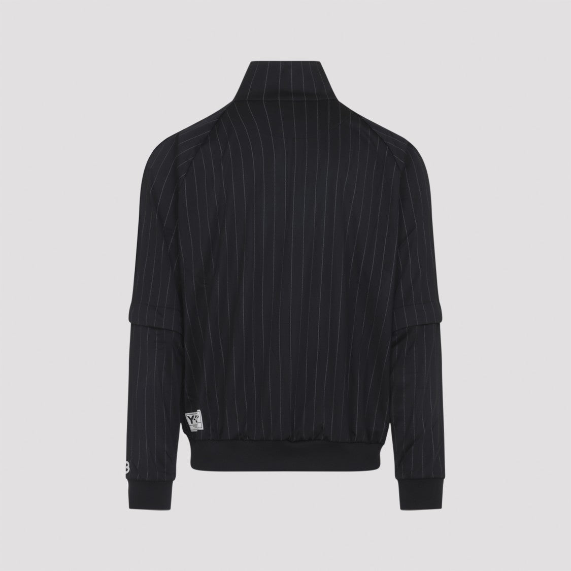Y-3 Sleek Black Jacket With Subtle Pinstripes And Signature Branding