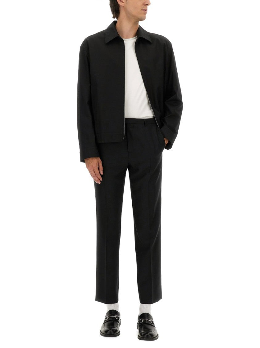 Gucci Cotton Twill Jacket With Minimalist Design And Striped Accents