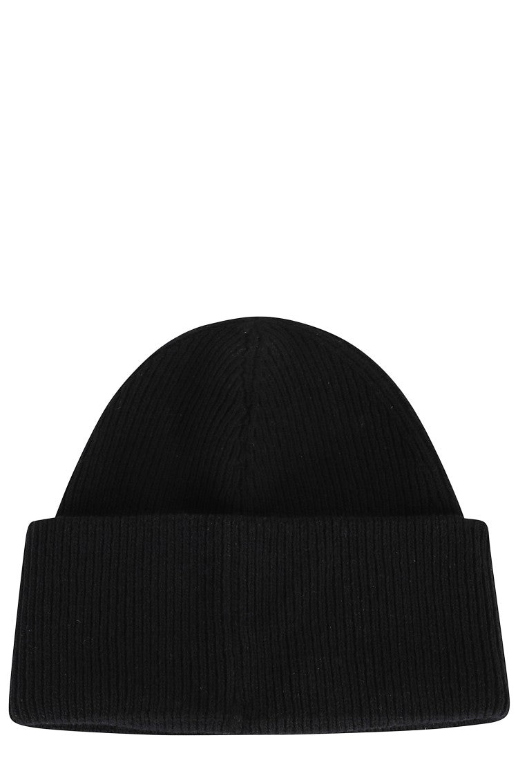 Mm6 By Maison Margiela Ribbed Beanie With Front Logo Detail